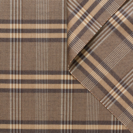 t20a00338 | Tissu Tailleur à Carreaux Brun Vintage