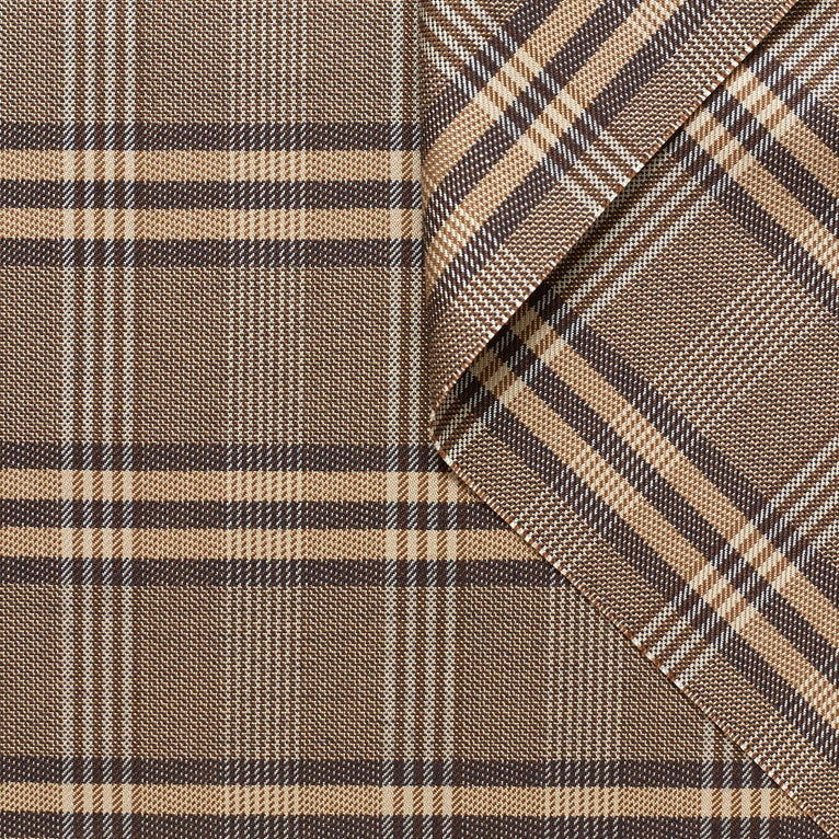 t20a00338 | Tissu Tailleur à Carreaux Brun Vintage - vue 1