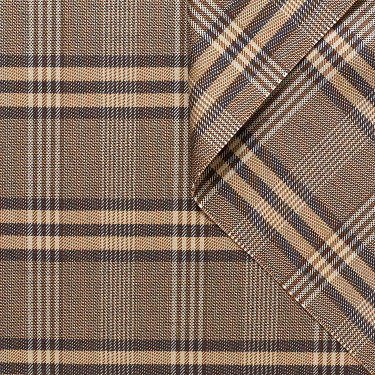 t20a00338 | Tissu Tailleur à Carreaux Brun Vintage - vue 1