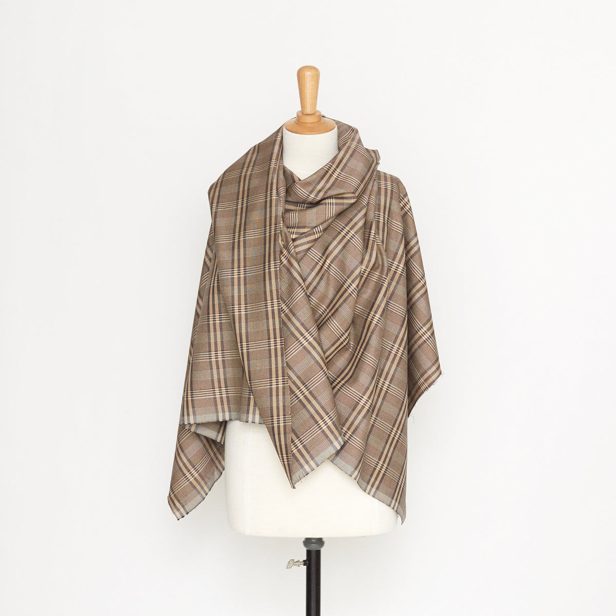 t20a00338 | Tissu Tailleur à Carreaux Brun Vintage