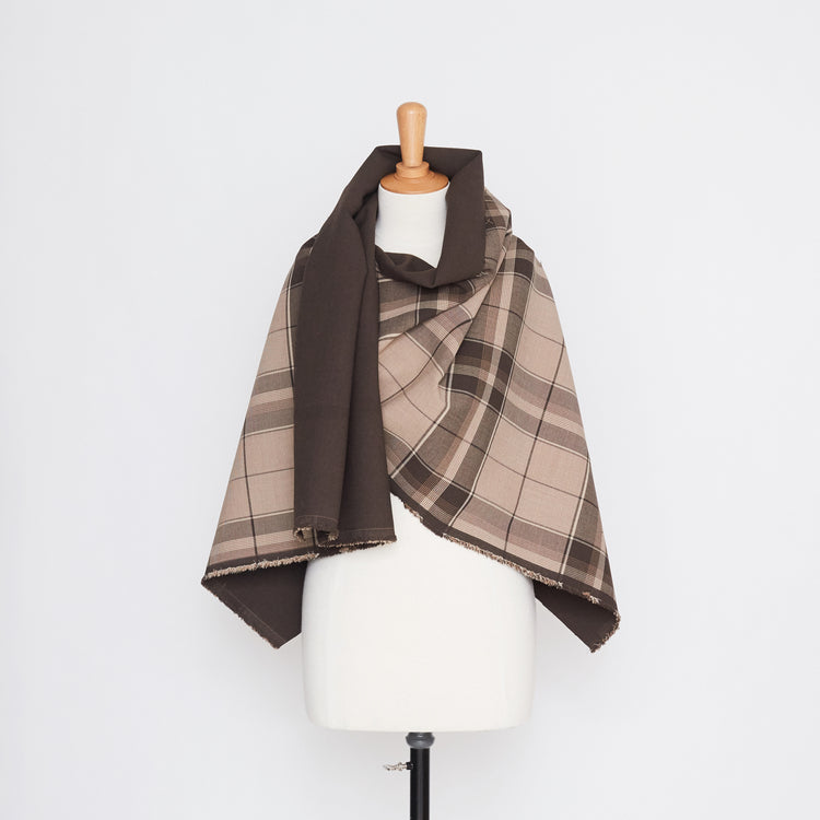T20A00367 | Large Check On Stretch Wool Drap - view 2