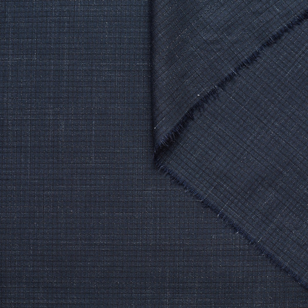 t21b00539 | Tissu De Costume Petit Carreau Laine Et Soie
