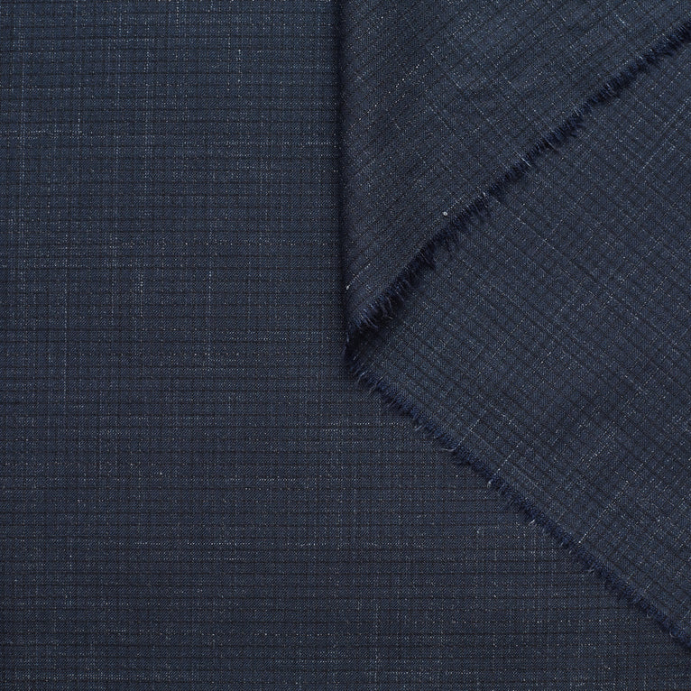 t21b00539 | Tissu De Costume Petit Carreau Laine Et Soie - vue 1