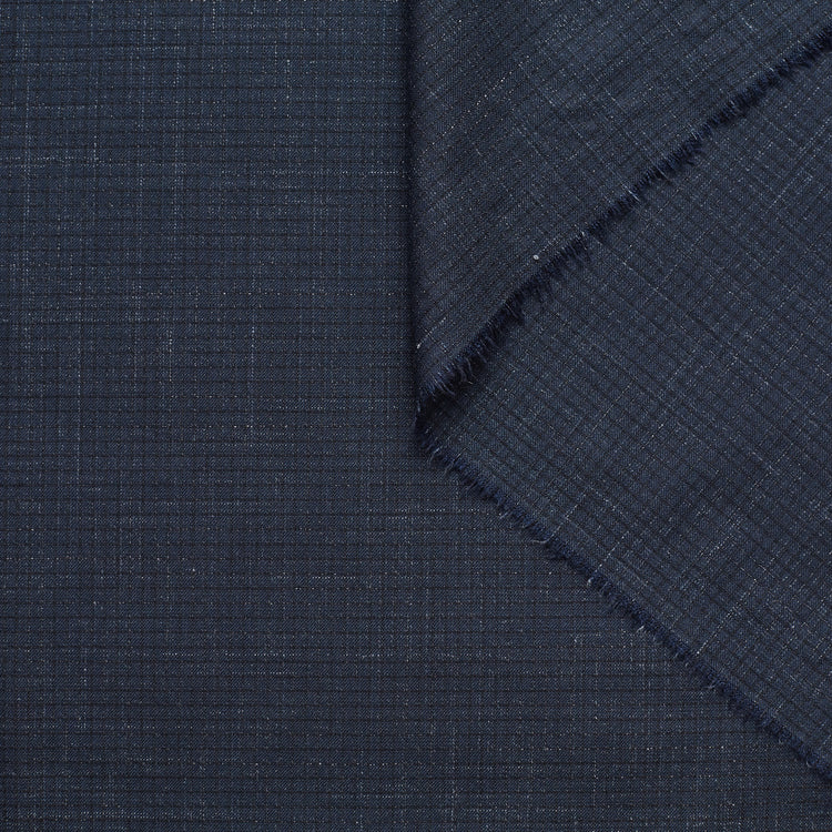 t21b00539 | Tissu De Costume Petit Carreau Laine Et Soie - vue 1