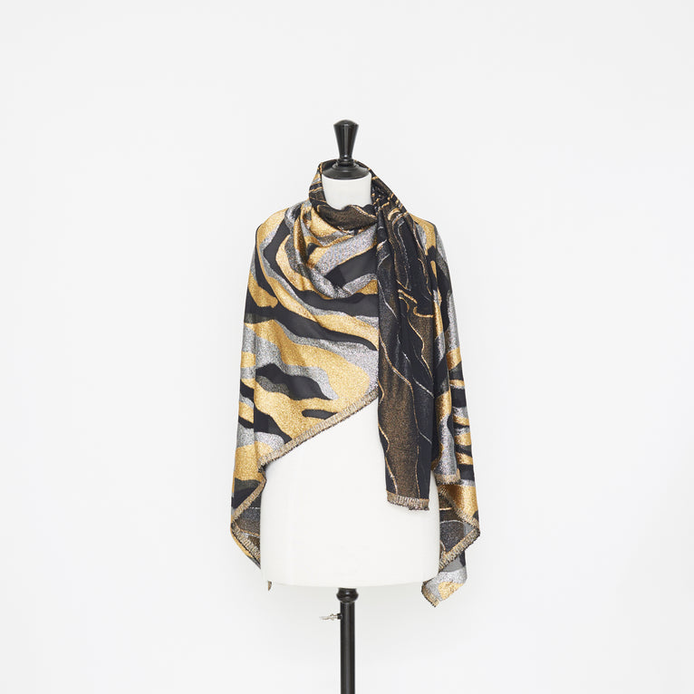 T22A01106 | Lamé Zebra Silk Crepe - view 2