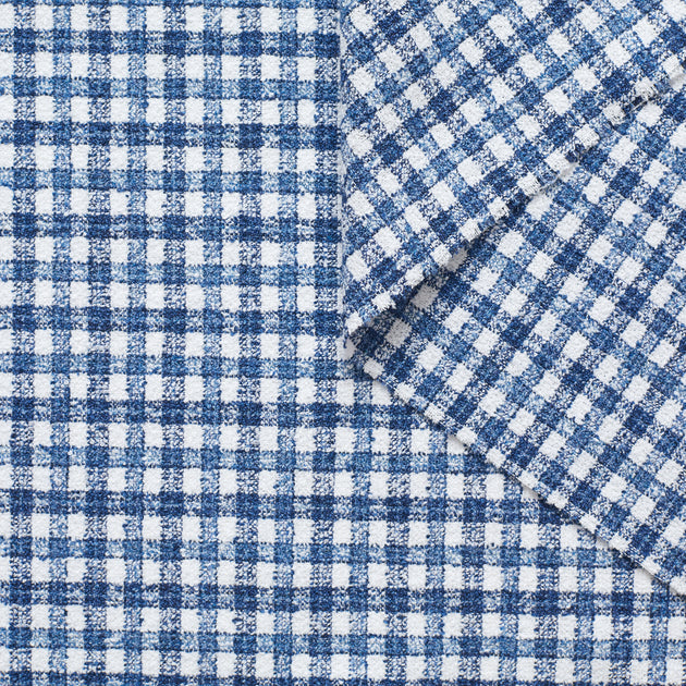 T22E00711 | Cotton, Wool and Linen Gingham Bouclé
