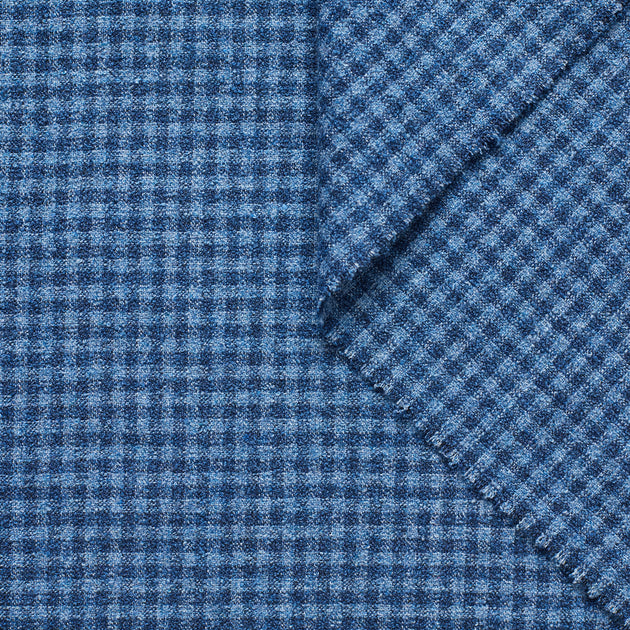T22E00711 | Cotton, Wool and Linen Gingham Bouclé