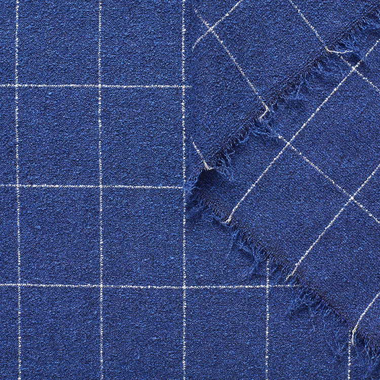 T22E00713 | Cotton, Wool and Linen Check Bouclé - view 1
