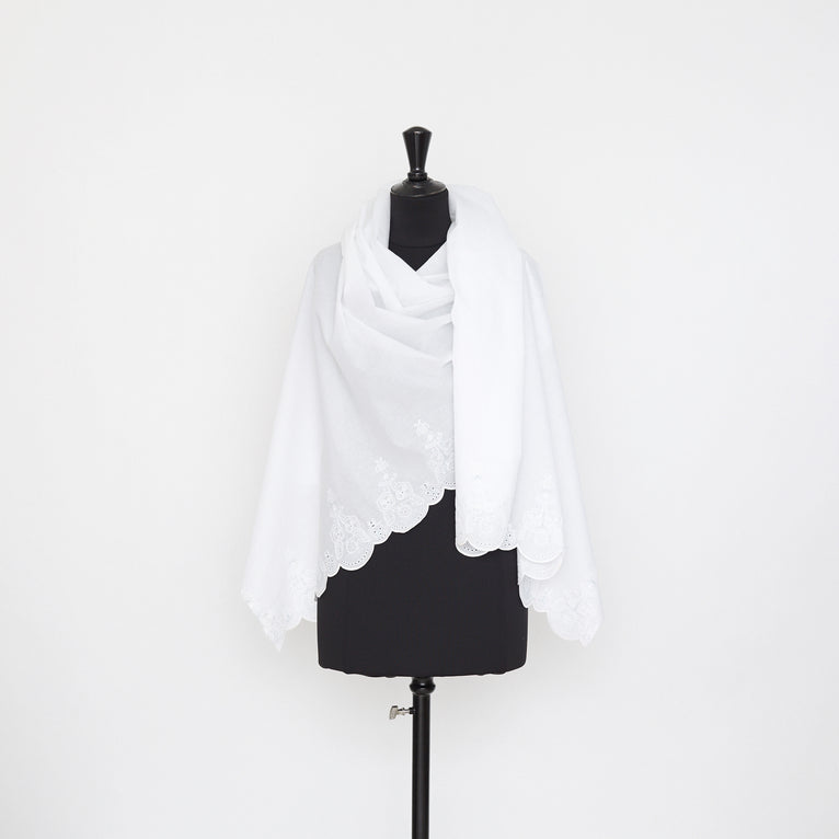 t22i00858 | Batiste De Coton Brodée Festonnée - vue 2