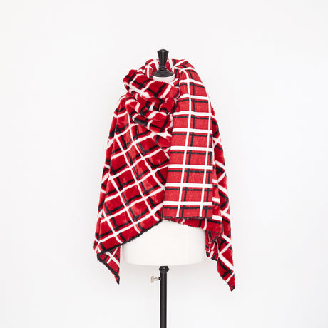  Checked Faux Fur