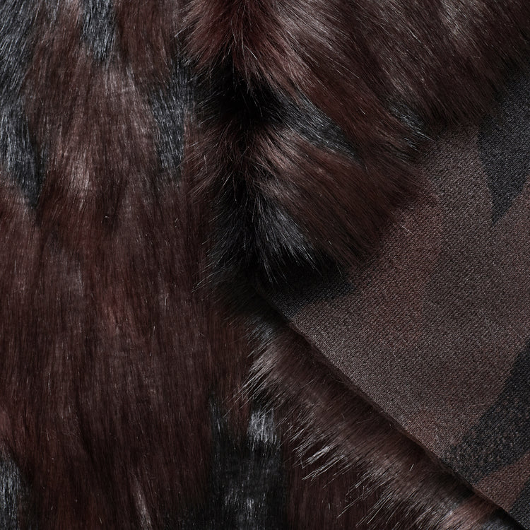 T22J00807 | Raccoon Jacquard Faux Fur - view 1