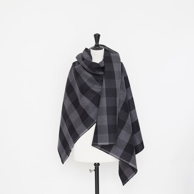 T22M00937 | Large Check Splittable Virgin Wool