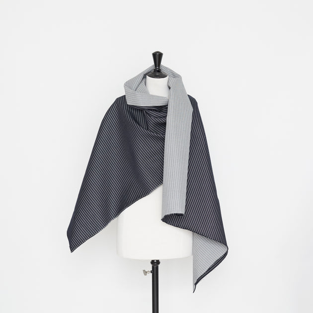 T22M00945 | Cotton & Silk Pinstripe Denim