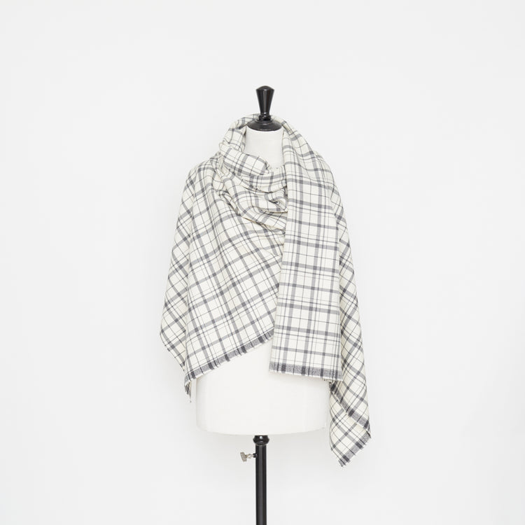t22m00964 | Drap de Laine Vierge à Carreaux - vue 2