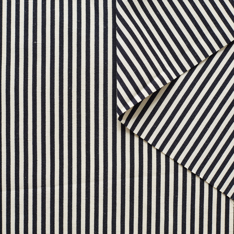 T22M00975 | Linen &amp; Silk Striped Ottoman - view 1