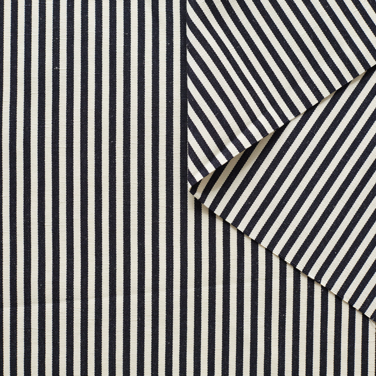 T22M00975 | Linen &amp; Silk Striped Ottoman - view 1