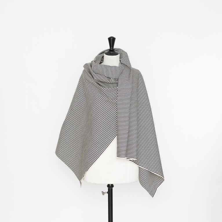 T22M00975 | Linen &amp; Silk Striped Ottoman - view 2