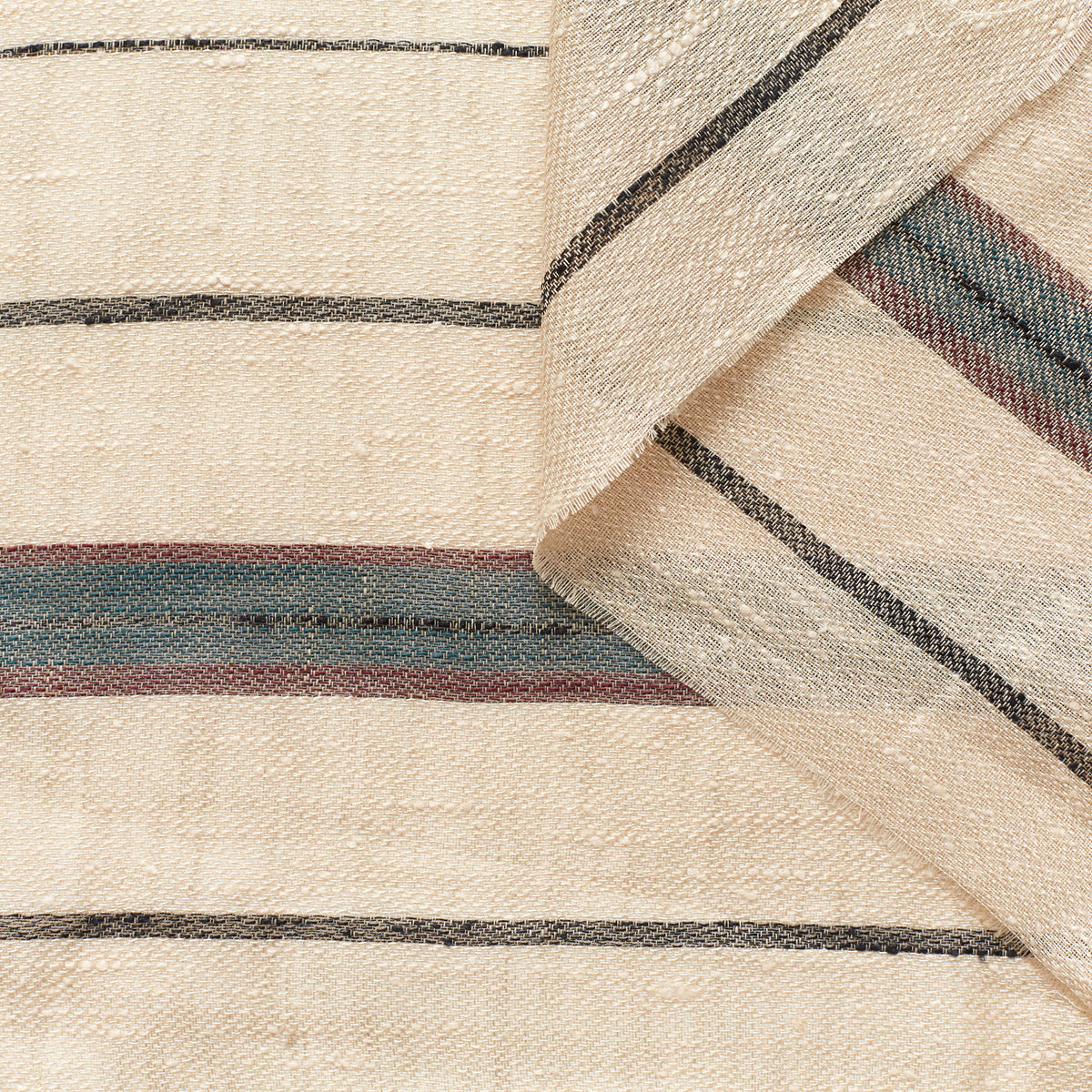 T22N01276 | Silk & Linen Striped Tweed