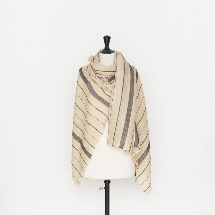T22N01276 | Silk &amp; Linen Striped Tweed - view 2
