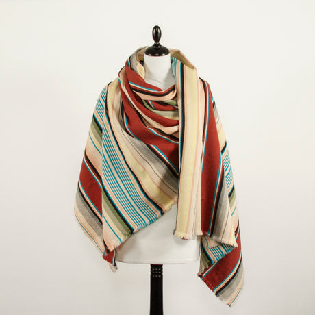  Panneaux de Drap de Laine & Coton Rayé 155x160cm