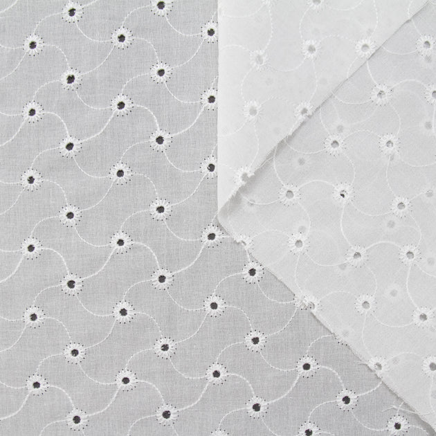 t22v03322 | Broderie Anglaise Sur Voile de Coton