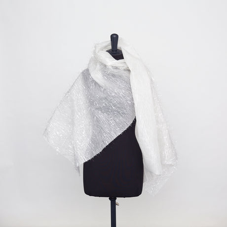  Silk Organza with Transparent Fringes
