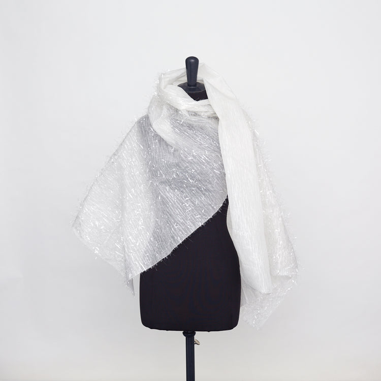 T22W03562 | Silk Organza with Transparent Fringes - view 2