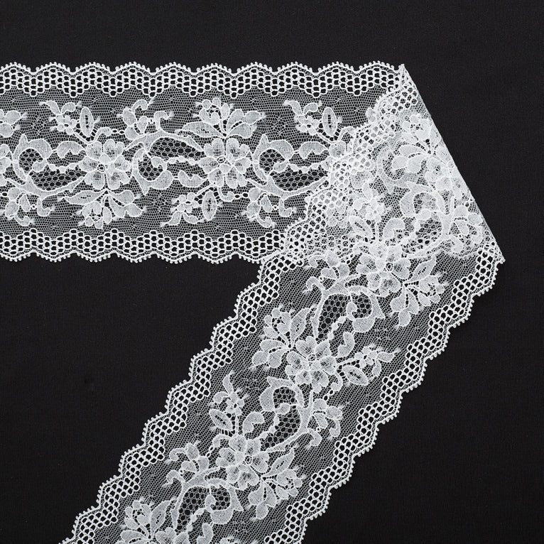 t22w03582 | Bande de Dentelle Fleurie Festonée 9cm - vue 1