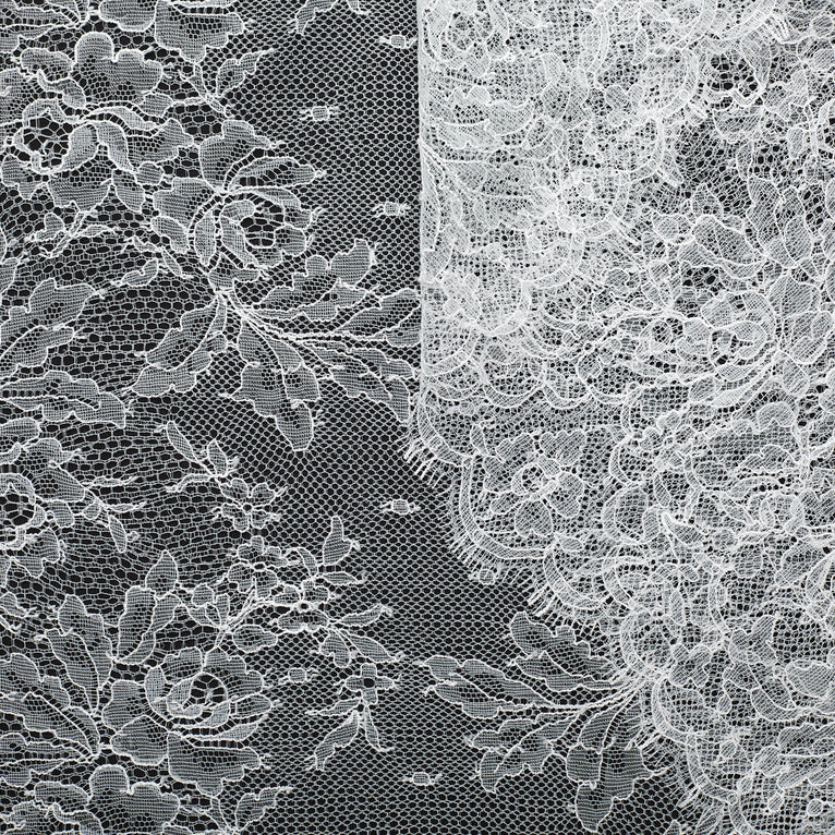T22W03595 | Scalloped Chantilly Lace on Stiff Tulle - view 3