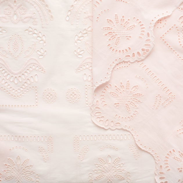 t22x03694 | Broderie Anglaise Sur Panneau De Coton 130cm