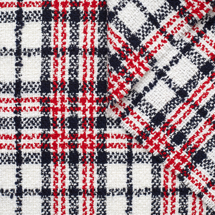 t22z03911 | Tweed Bouclé Tartan en Laine &amp; Coton - vue 1