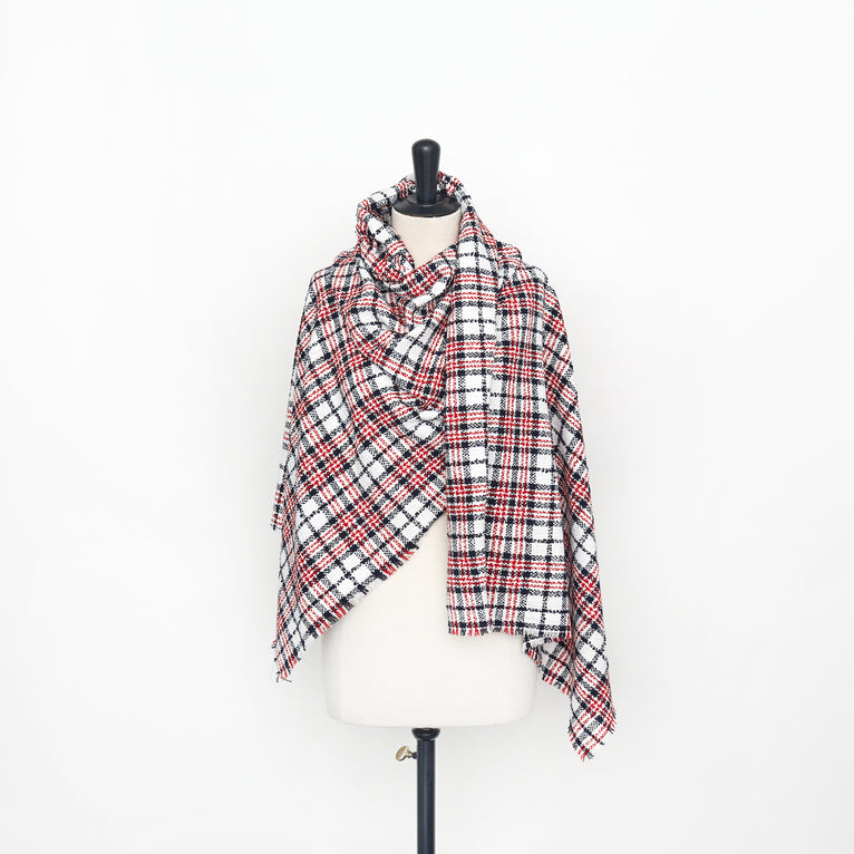 t22z03911 | Tweed Bouclé Tartan en Laine &amp; Coton - vue 2