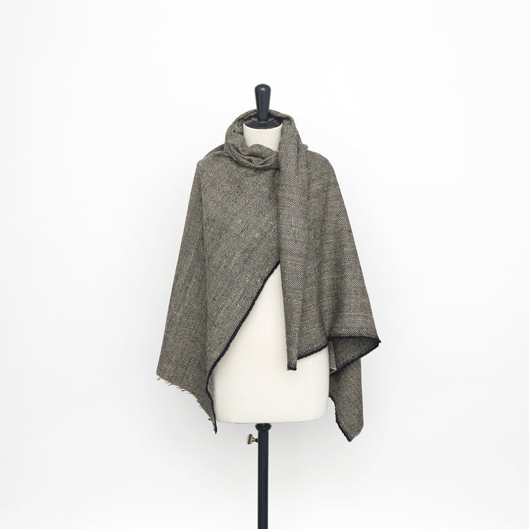 T23M04378 | Herringbone Wool &amp; Silk Drap - view 2