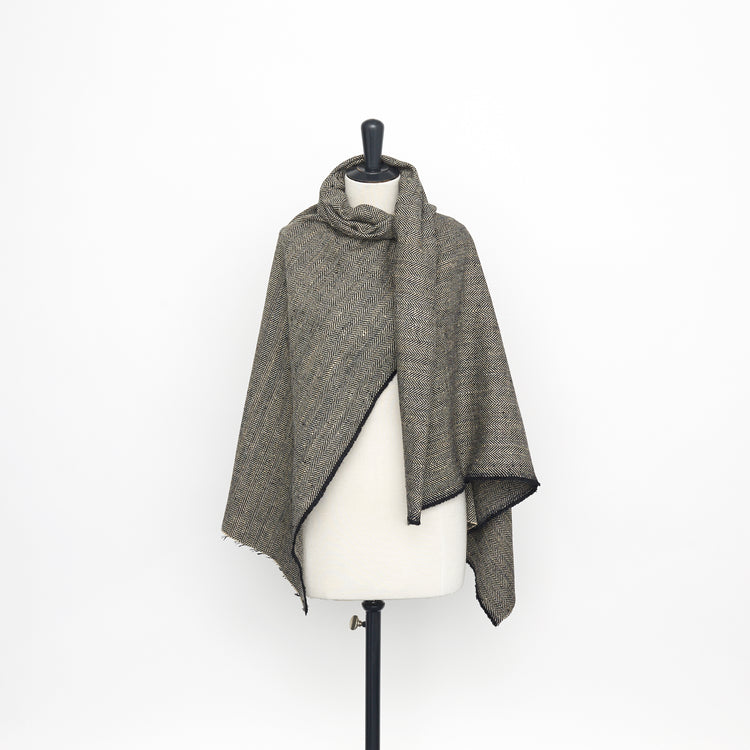 T23M04378 | Herringbone Wool &amp; Silk Drap - view 2