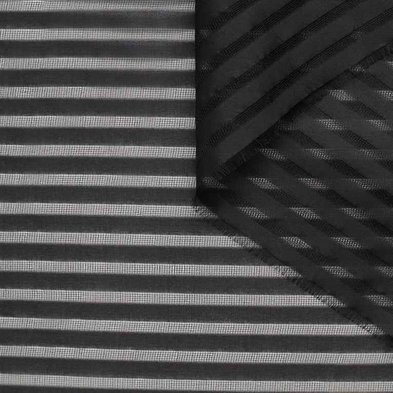 T23M04403 | Sheer Striped Silk Organza - view 1