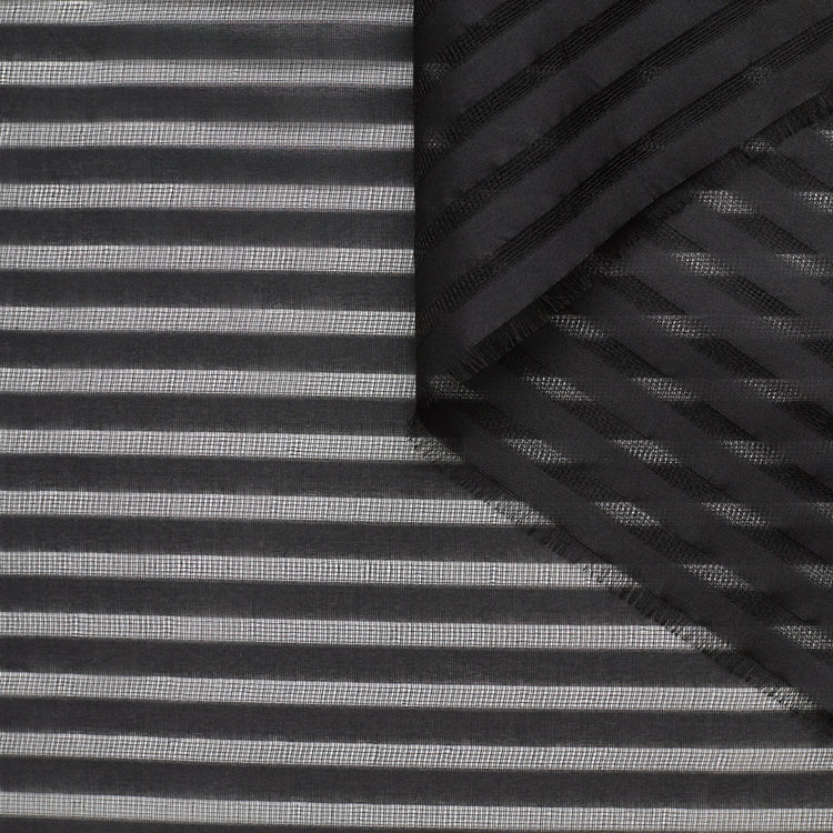 T23M04403 | Sheer Striped Silk Organza - view 1