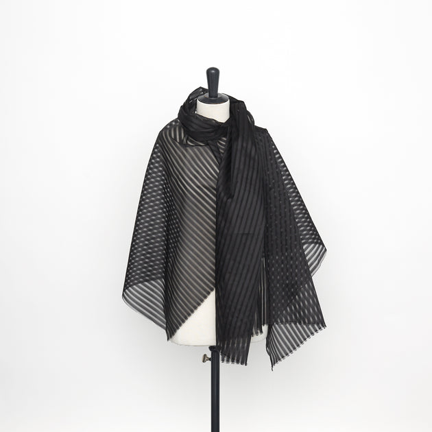 T23M04403 | Sheer Striped Silk Organza