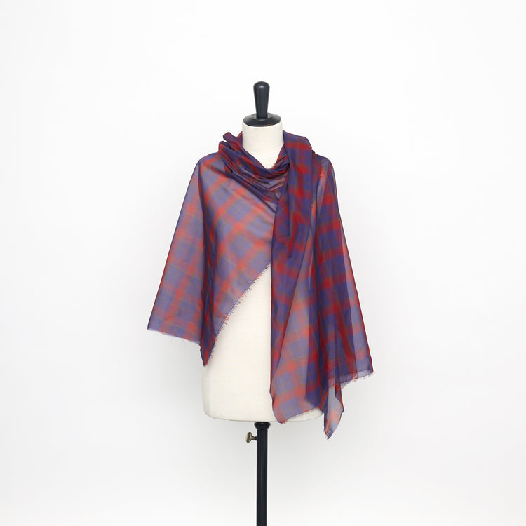 T23M04436 | Fancy Checked Silk Voile - view 2